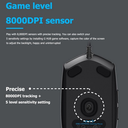 Chuột chơi game Logitech G102 thế hệ thứ 2 (đóng gói số lượng lớn chính hãng AS 1 năm / bàn phím chơi game / chuột bungee bộ 3 mảnh)