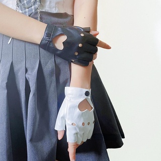 Găng tay da pu hở ngón phong cách anime lolita