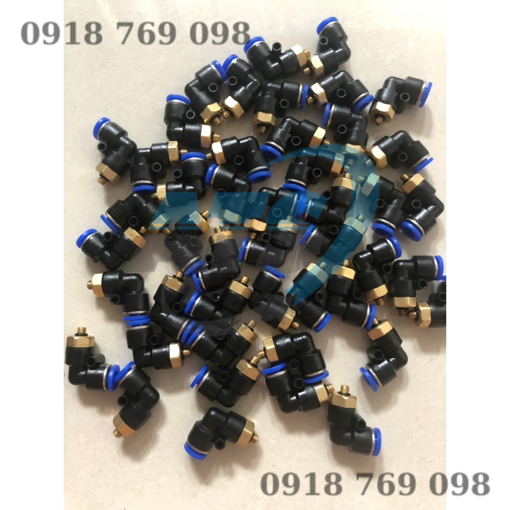 Đầu nối ông hơi xi lanh  pl m6 ren 5 - m6 ren 5