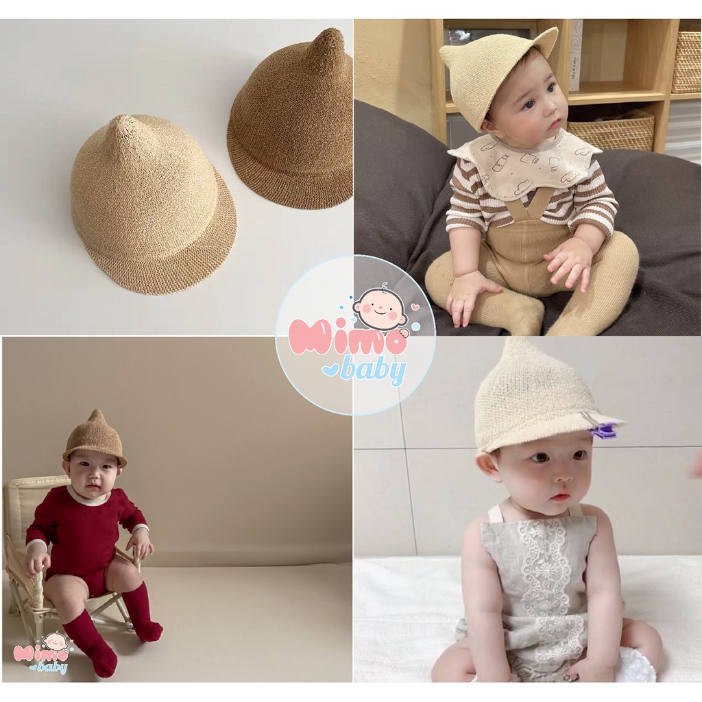 [Mã 256FASHIONSALE giảm 100% đơn 150K] Mũ cói củ tỏi cho bé (6-18m) MH08 Mimo Baby