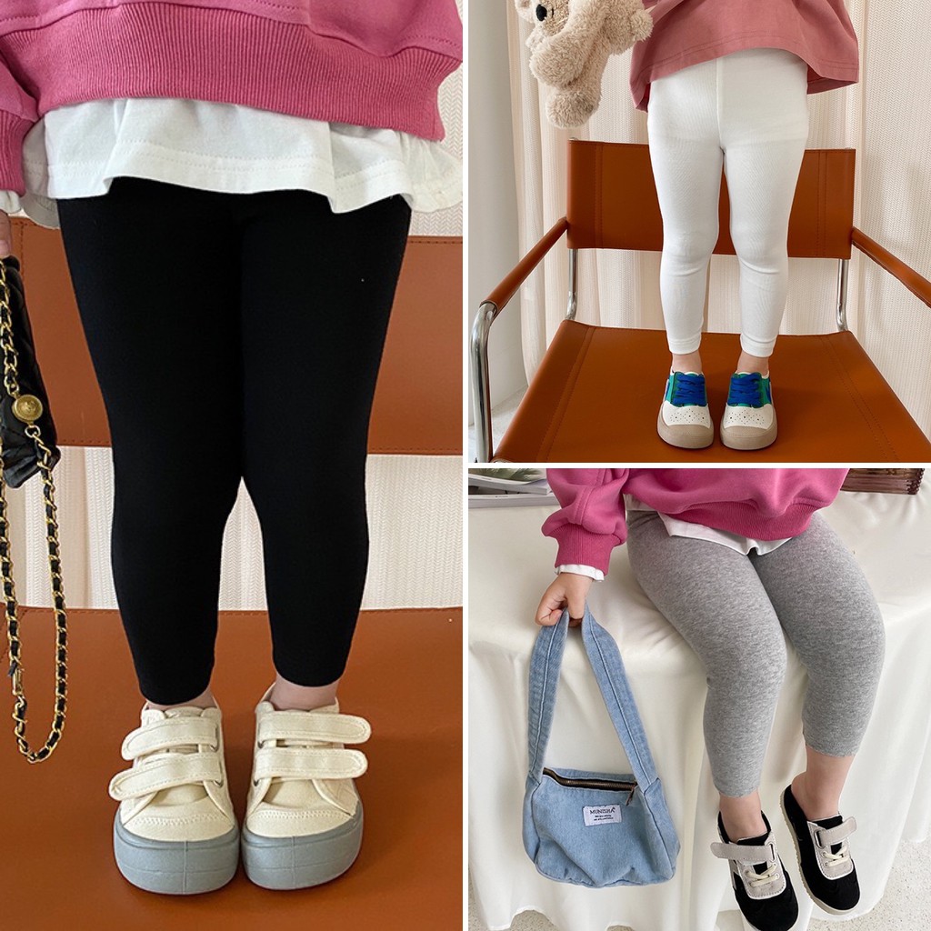 [Q118] Quần legging bé gái trơn mỏng sz 80-140, quần bé gái co dãn, thoáng khí