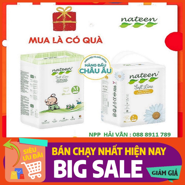 Bỉm NATEEN Cao Cấp Nhập Khẩu Bỉ đủ size Sd56/Md48/Ld44/Lq54/XLq48/XXL42