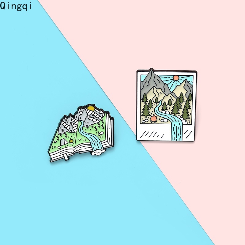 Ghim cài áo Miss Zoe tráng men hình ngọn núi dành cho bạn bè