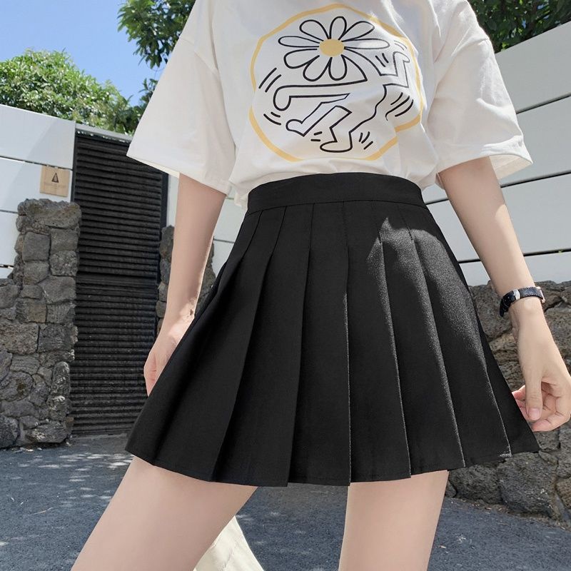 Chân váy ngắn IELGY lưng cao màu trơn thời trang mùa hè cho nữ