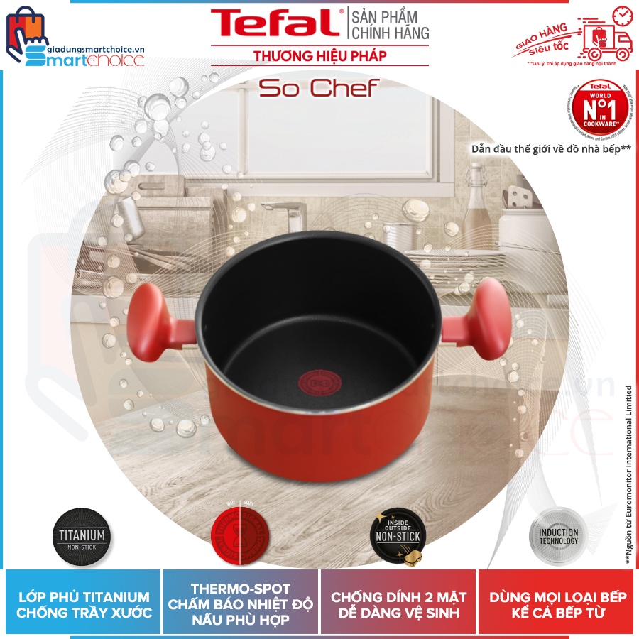 - Nồi canh Tefal So Chef 22cm G1354595
