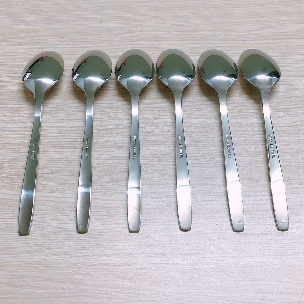 Muỗng Inox cao cấp không gỉ Hiệu TH dài 21cm - Thép không gỉ sáng bóng