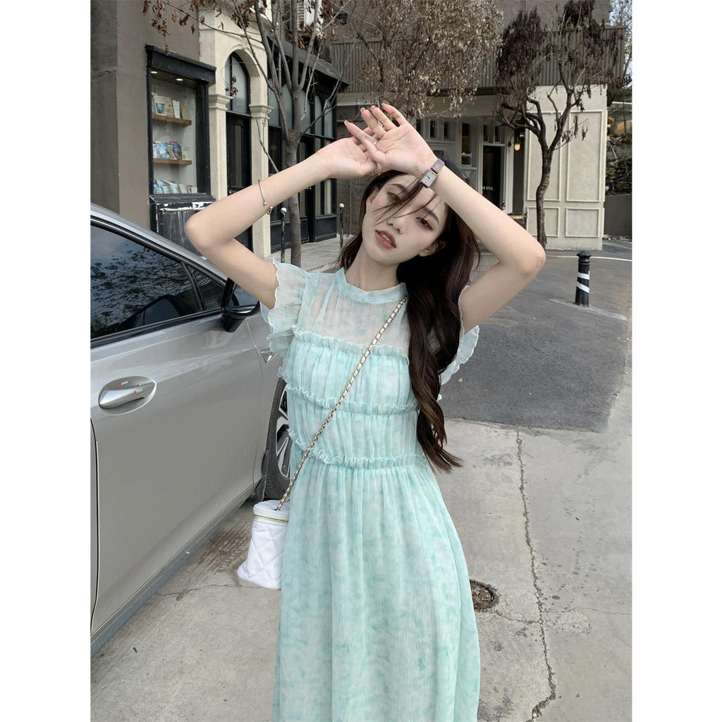 Đầm Voan Hoa Nhí Dáng Babydoll Dài Tay Cánh Tiên Taobao Order