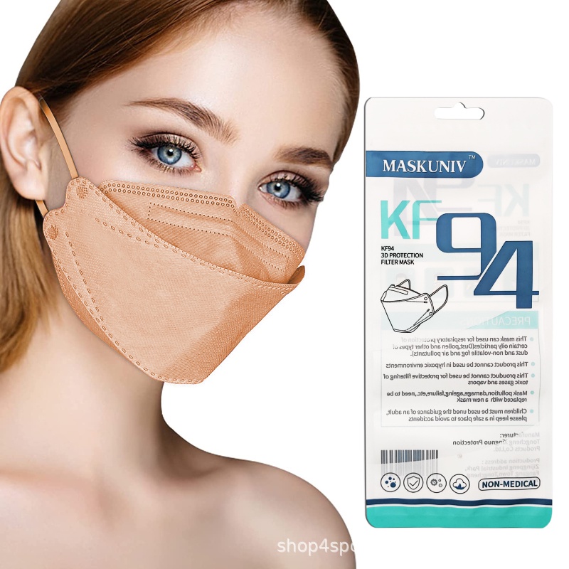 Set 50 Khẩu Trang KF94 Hàn Quốc Có 4 Lớp Mặt Nạ Oxide Bằng Đồng Thau Màu Sắc Dành Cho Người Lớn