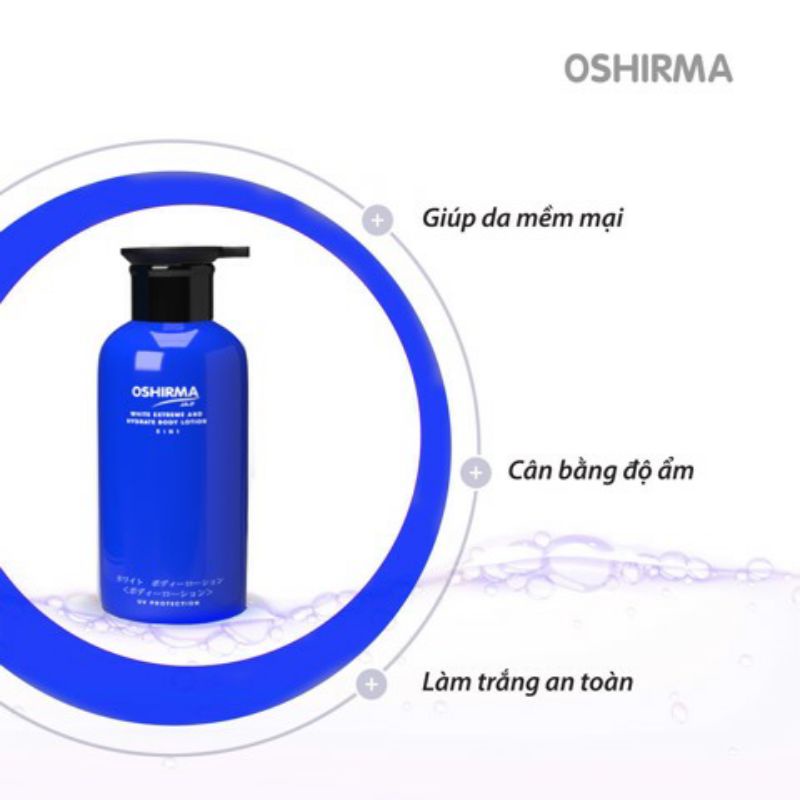 Sữa Dưỡng Thể Sáng Da 6in1 Cao Cấp Oshirma 450ml