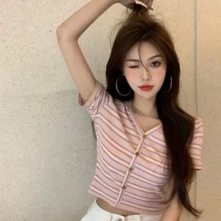 Áo crotop kẻ