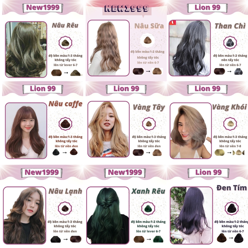 Thuốc nhuộm tóc màu NÂU SỮA tại nhà  tặng kèm găng tay oxy trợ nhuộm