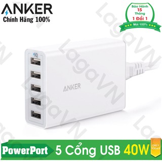 Sạc siêu bền Anker Powerport 5 Cổng 40w
