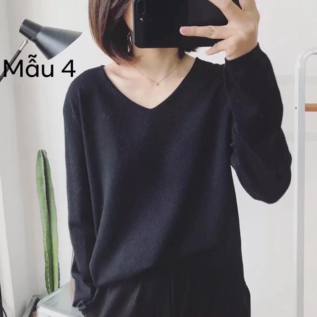 Áo len cổ tim dáng xuông | BigBuy360 - bigbuy360.vn