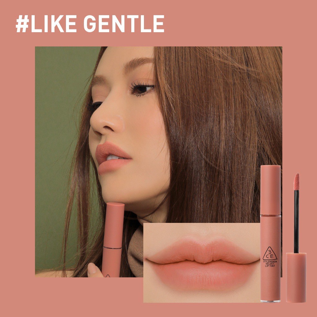 Son 3CE Velvet Lip Tint Like Gentle – Màu Be Hồng Nude