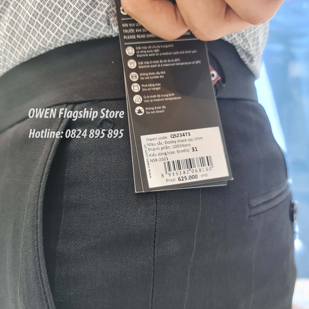 OWEN -  Quần âu nam công sở dáng SLIMFIT sợi NANO mã QS23473 - OWEN Flagship Store