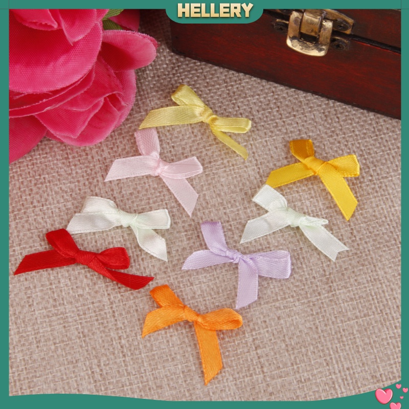 [HELLERY]1OOPCS MINI DIY SATIN RIBBON WEDDING SCRAPBOOK EMBELLISHMENTS CRAFT ACCS