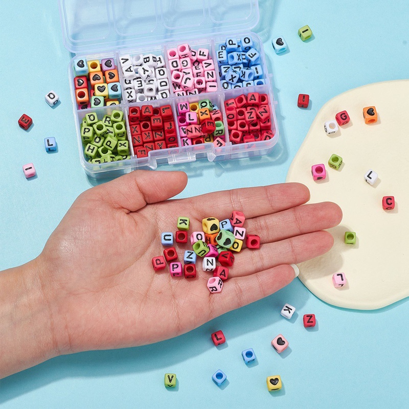 Set 510 Hạt Xâu Chuỗi Chữ Cái A-Z Nhiều Màu Sắc Tự Làm Trang Sức Tiện Lợi
