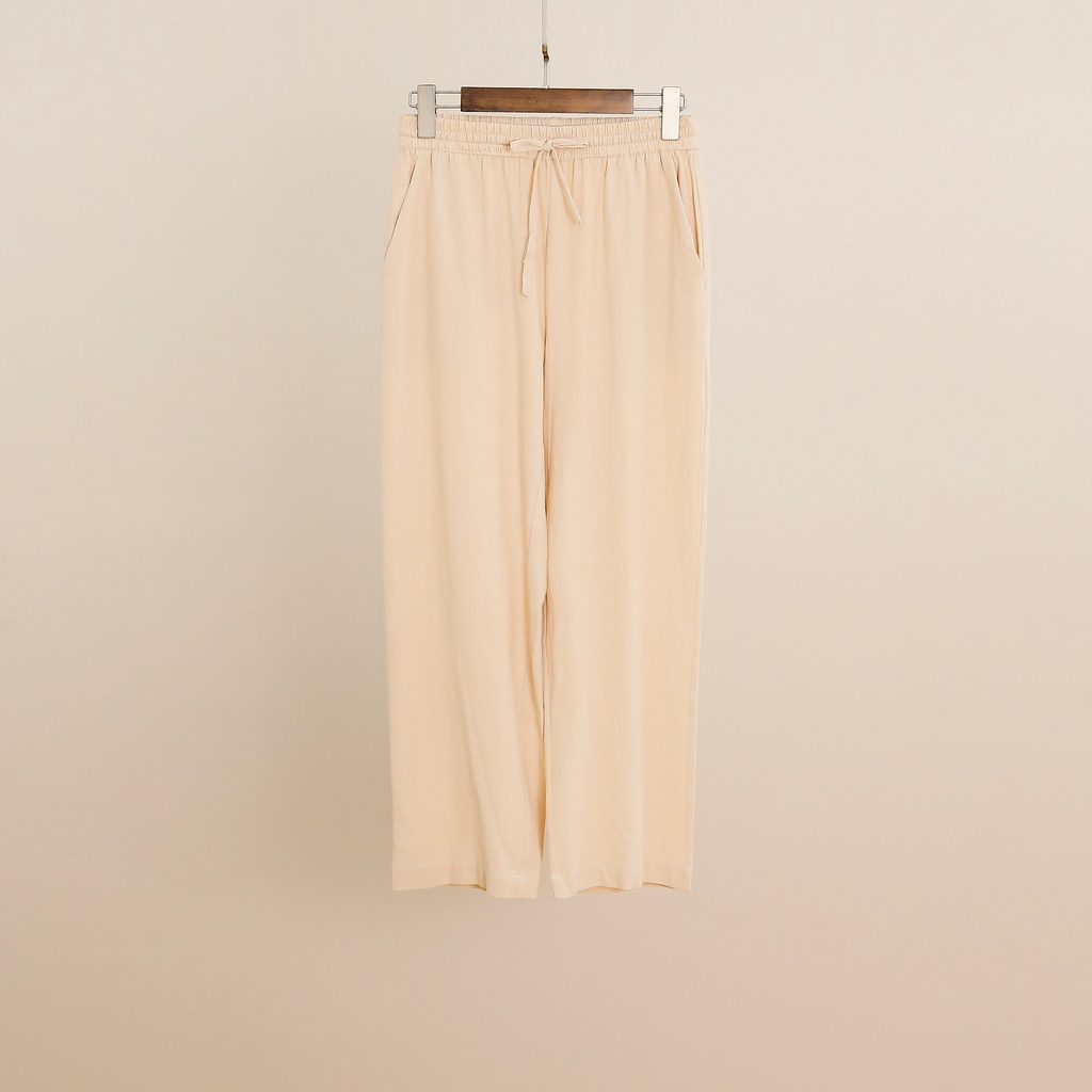 Quần pijama ống suông nữ mặc nhà MOMOJAMA chất đũi linen cao cấp M2898 | BigBuy360 - bigbuy360.vn
