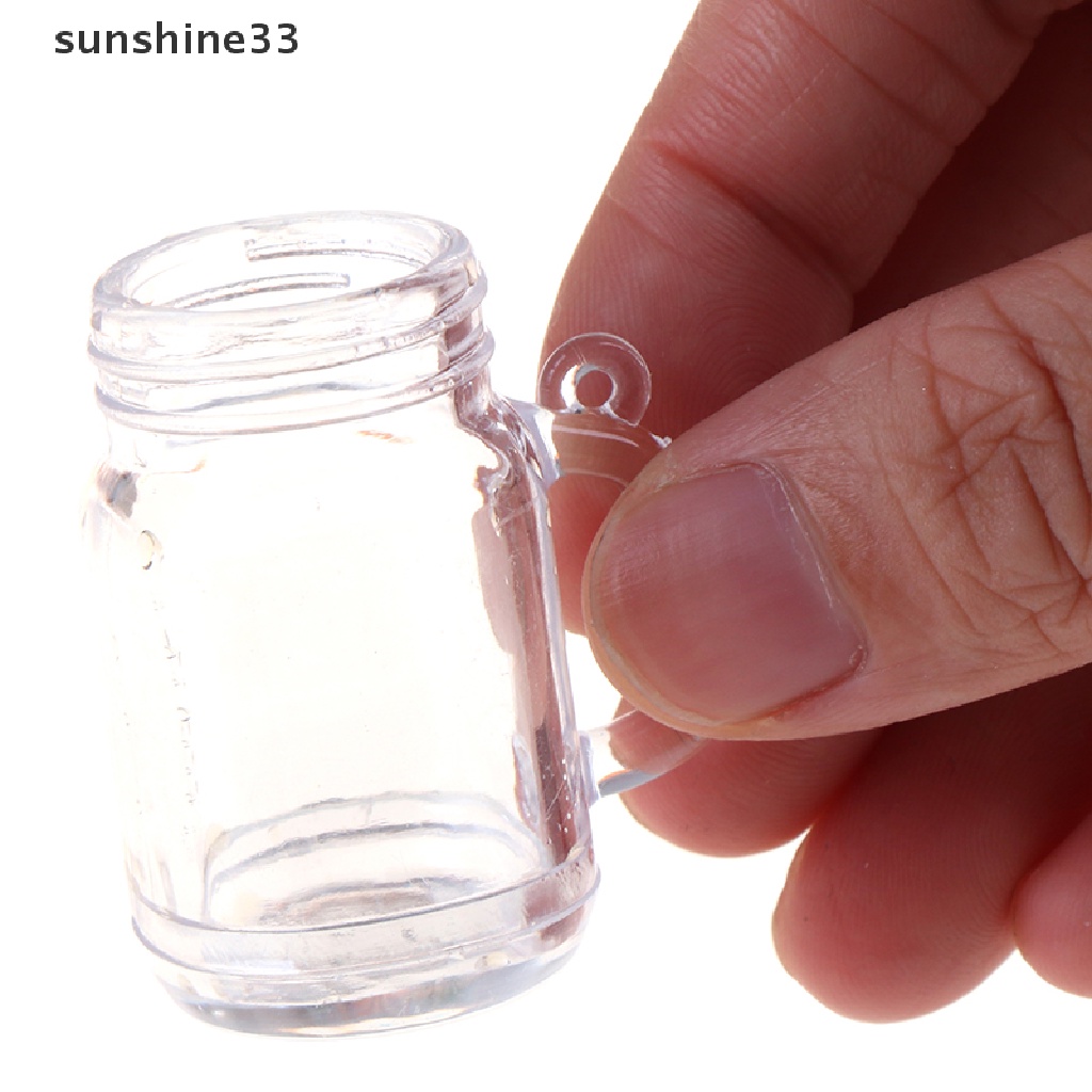SU 1Pc 1:12 1:6 DIY Plastic Transparent Miniature Cup Dollhouse Craft Home Decor n