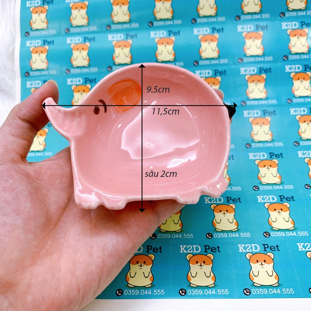 Bát ăn sứ dễ thương cho Hamster, Guinea Pig (bọ ú, chuột lang), thỏ, sóc, chinchilla