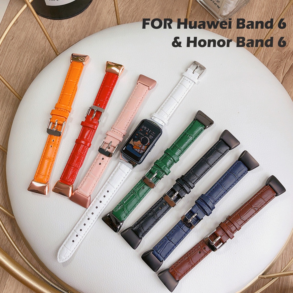 Dây Đeo Thay Thế Chất Liệu Da Bò Cho Huawei Band 7 / 6 Honor Band 6