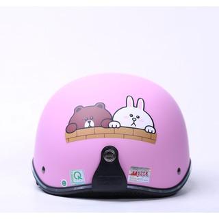 Mũ bảo hiểm nửa đầu chita mã ct6b1 tem gấu brown thỏ punny