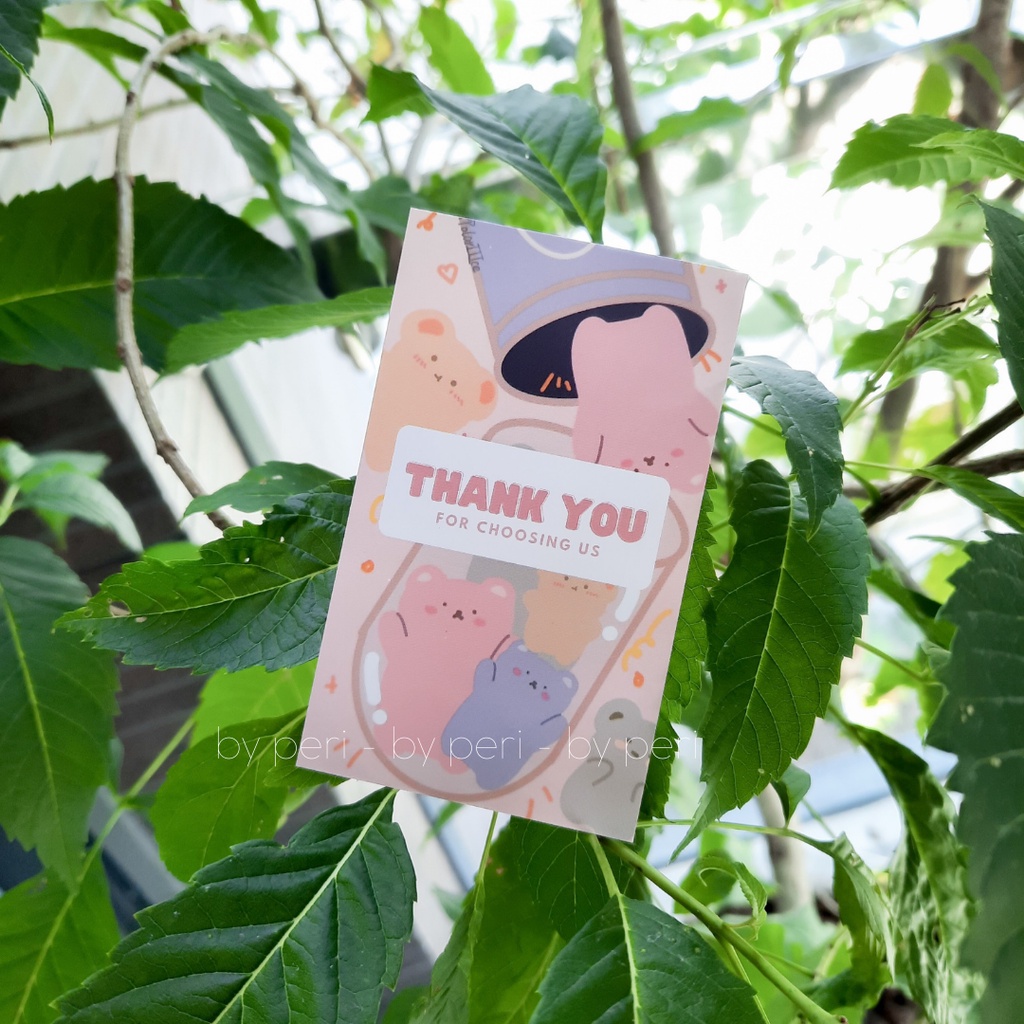 (hồng) 100 card thank you, name card dành cho shop size 9x5cm