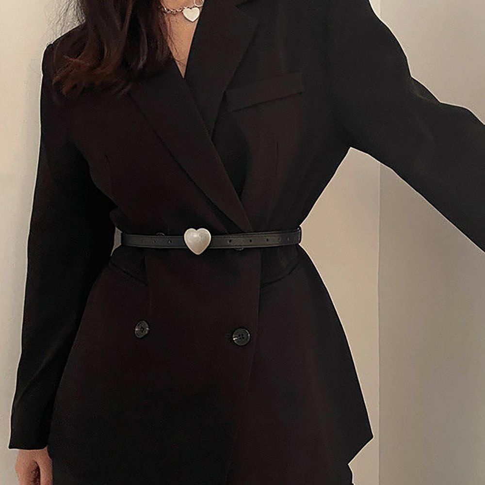 Thắt Lưng Da Pu Khóa Kim Loại Hình Trái Tim Nhiều Màu Tùy Chỉnh Thời Trang Sang Trọng Cho Nữ