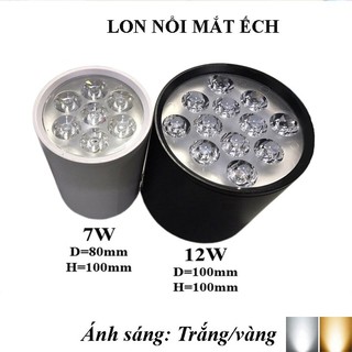 ĐÈN LON NỔI MẮT ẾCH 7W-12W. ÁNH SÁNG TRẮNG/VÀNG