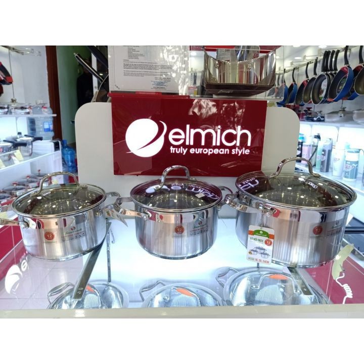 Bộ nồi inox Smartcook 3 chiếc cỡ 18cm, 20cm, 24cm SM3330 Bộ nồi inox Smartcook 3 chiếc cỡ 18cm, 20cm