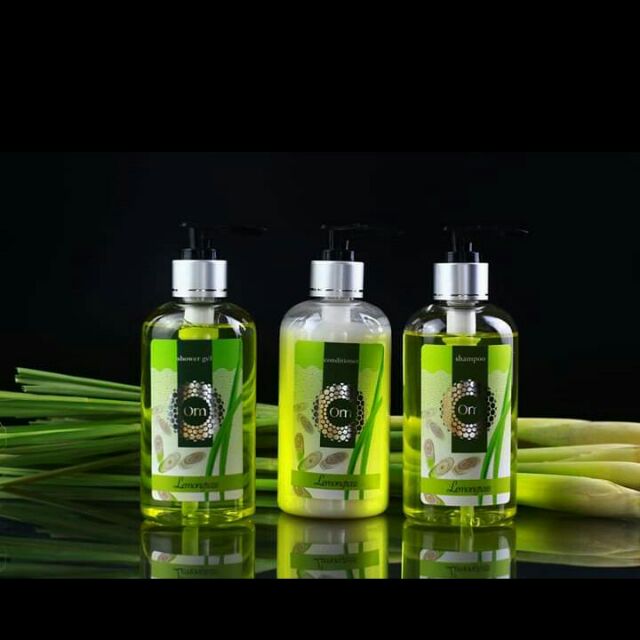 Bộ dầu gội và xả ngừa rụng tóc tinh dầu Sả chanh Om Fountain Lemongrass 250ml dành cho tóc dầu