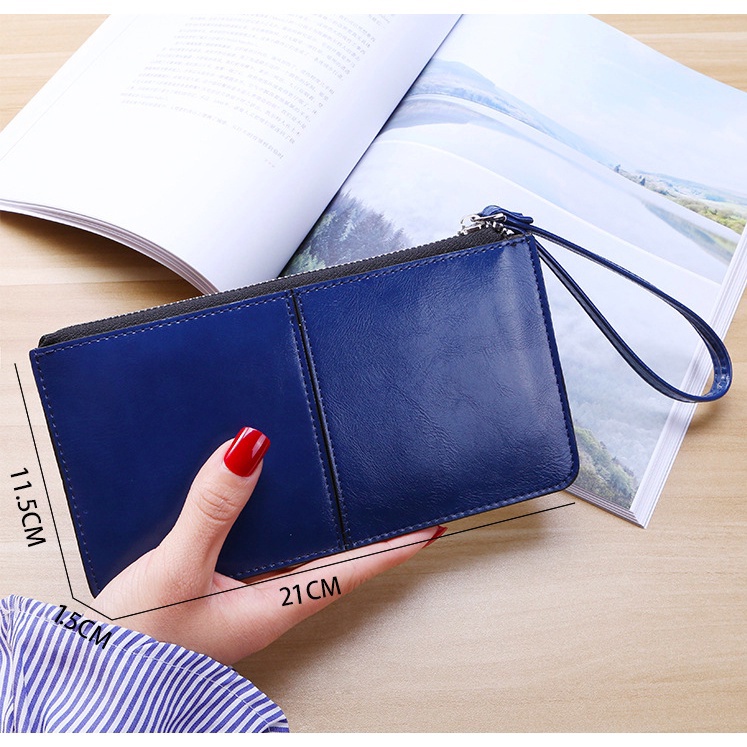 Ví Dài Bằng Da PU Có Khóa Kéo L12 Thời Trang Dành Cho Nữ