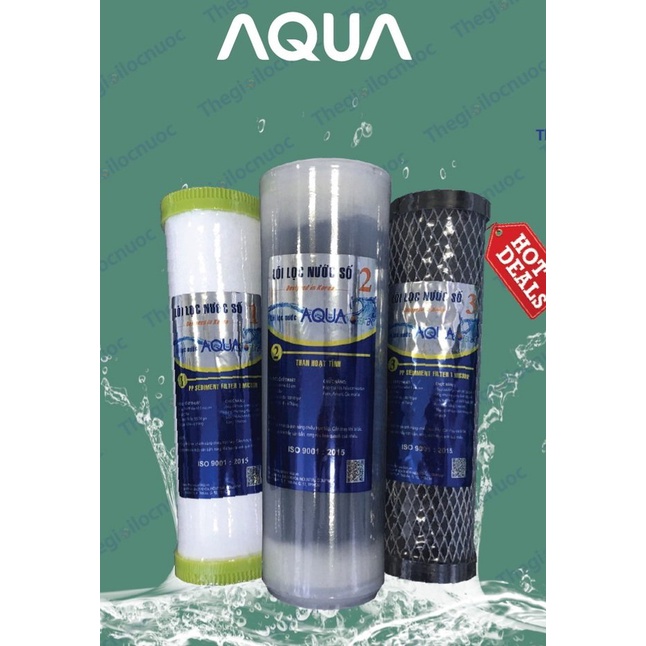 Lõi lọc nước AQUA 1,2,3 dành cho nước giếng khoan , nước cứng