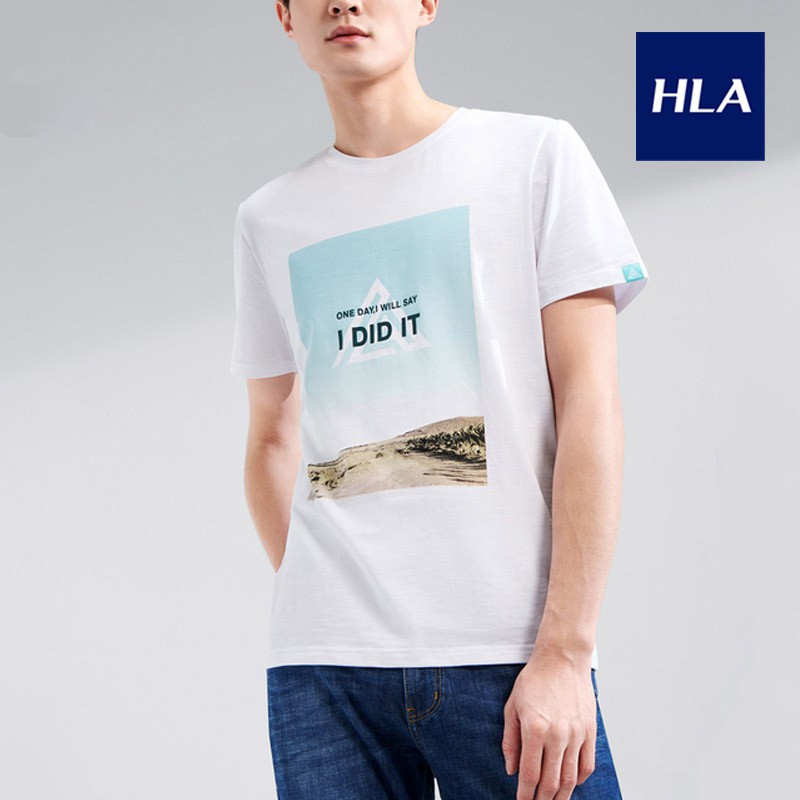 Áo Thun Nam HLA Fashion and Comfortable Pattern Printing Short Sleeve T-Shirt