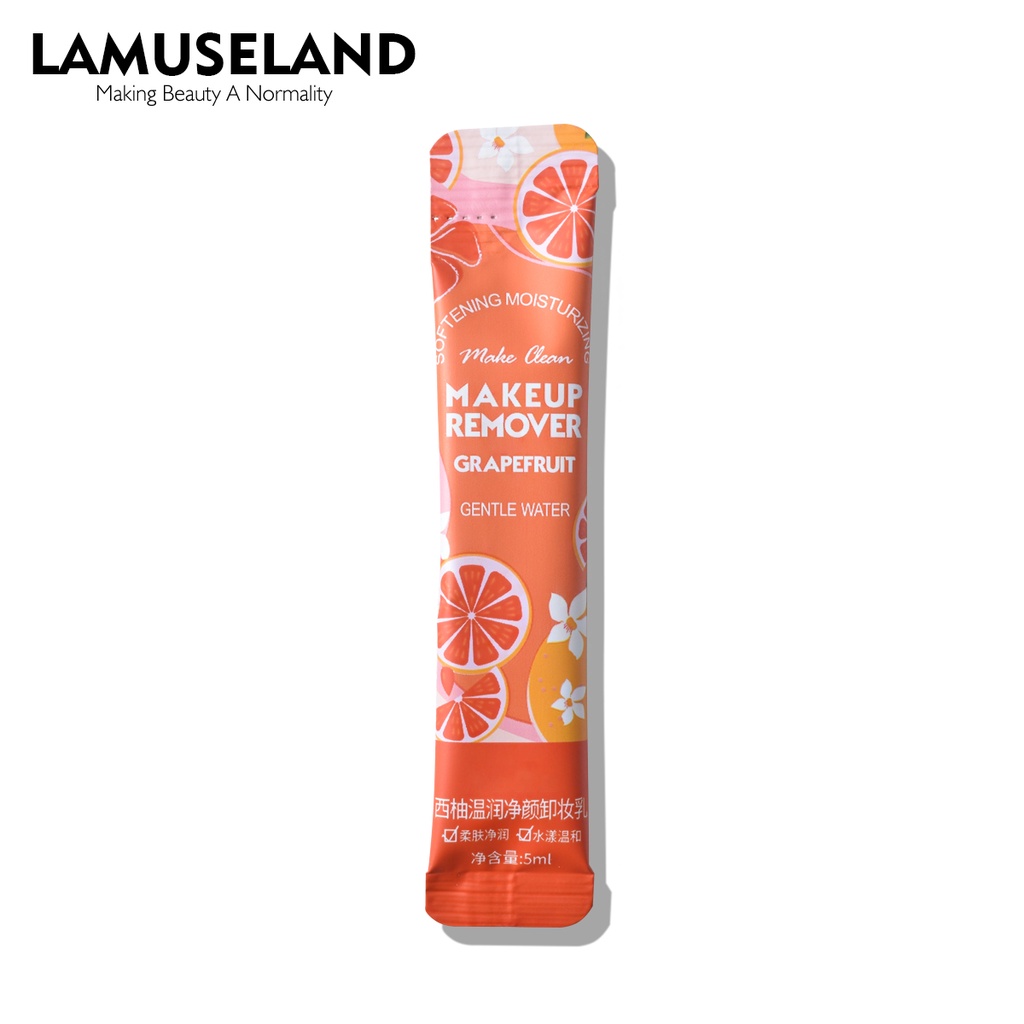 Set 10 Gói Tẩy Trang LAMUSELAND Dịu Nhẹ Chiết Xuất Bưởi Dưỡng Ẩm Làm Mềm Da Tiện Lợi 5ml