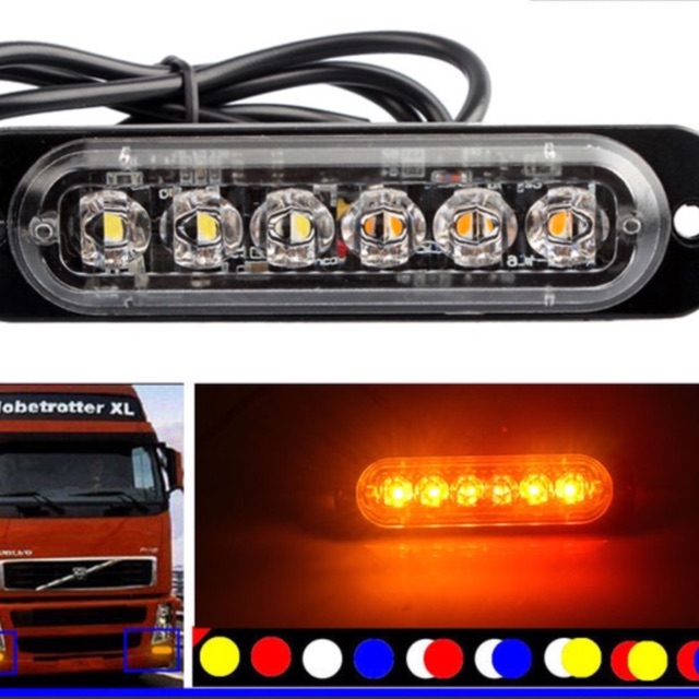 Cặp đèn Led cảnh báo 6Led nhấp nhái cho xe tải xe máy