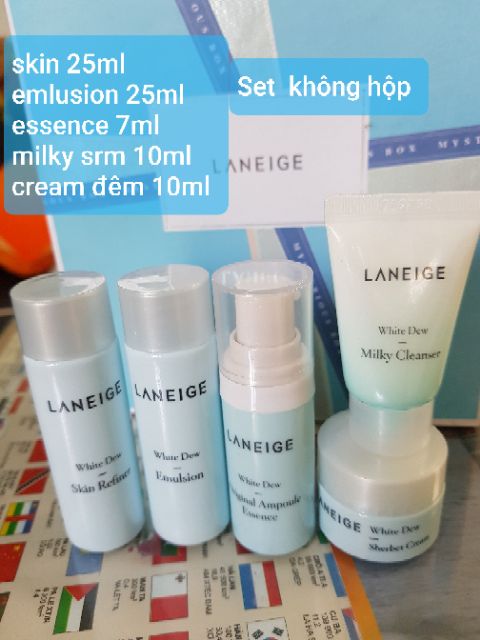 [ TẶNG 1 VĨ DƯỠNG DA 1ML]BỘ KIT DƯỠNG TRẮNG MỚI 5SP LANEIGE