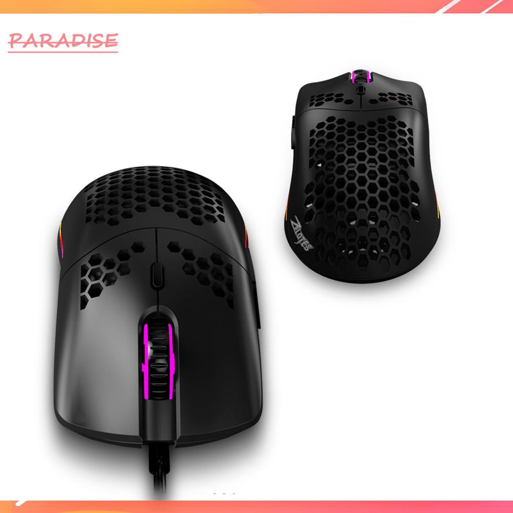 Paradise1 ZELOTES C7 7 Buttons Honeycomb RGB 16000DPI Wired Gaming Mouse for Computer