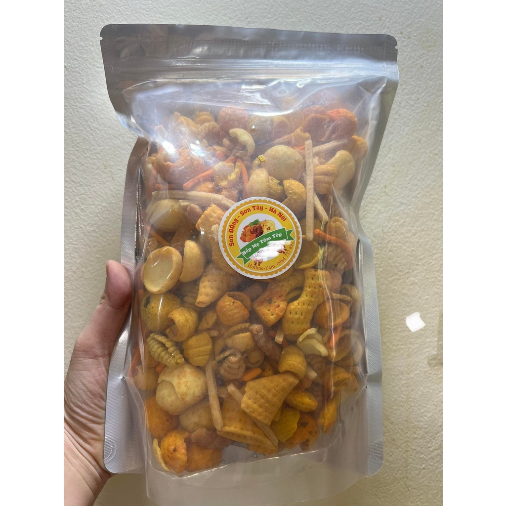 500GR HOA QUẢ SẤY VỠ + 500GR SNACK TÁ LẢ GIÒN NGON