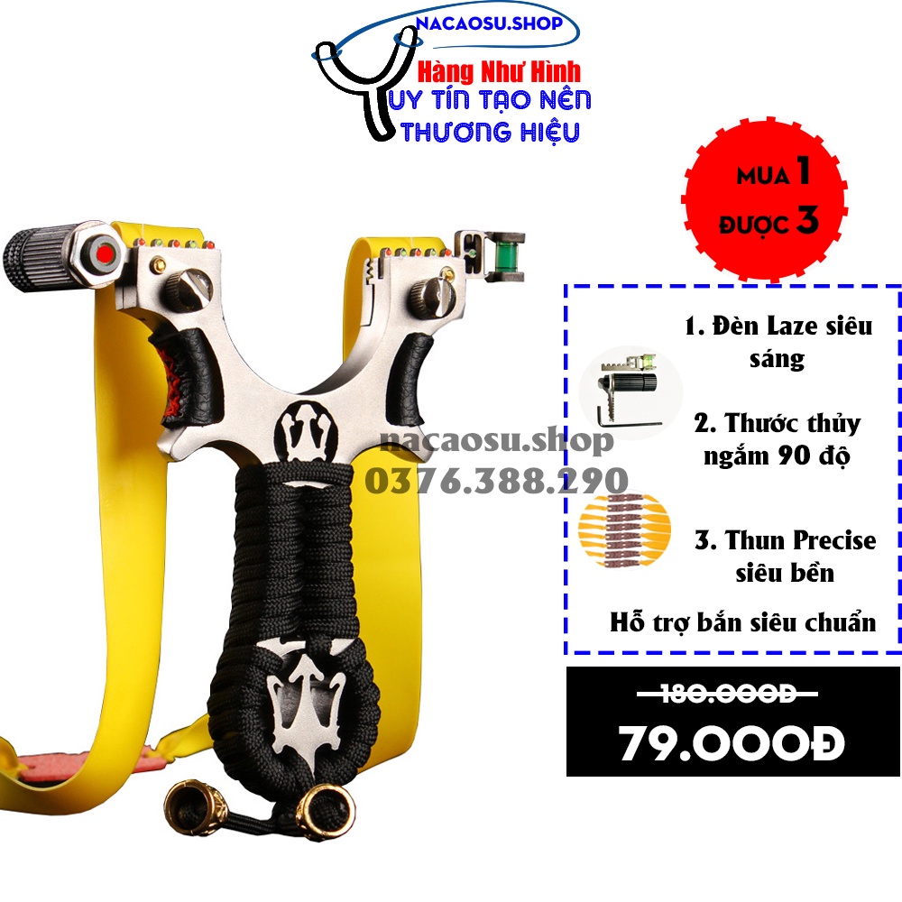 Ná cao su Laze Đinh Ba Sling Shot - Ngắm siêu chuẩn - Tặng kèm Laze, Thun - Onehit cao cấp