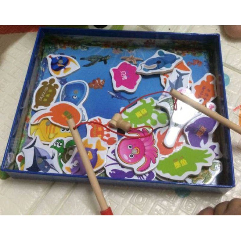 Bộ câu cá bằng gỗ cho bé - Bộ đồ chơi câu cá 32 con