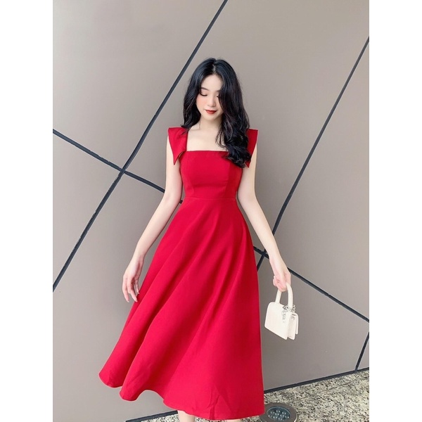 Váy xòe dáng dài tay dây chất lụa đẹp dự tiệc cánh tiên cao cấp | BigBuy360 - bigbuy360.vn