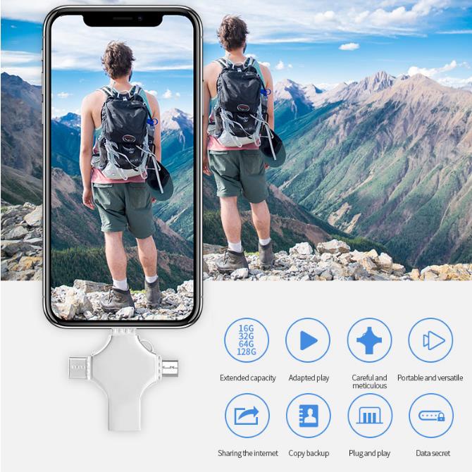 Usb Otg 4 Trong 1 1TB Cho ĐiệN ThoạI / MáY TíNh / PC