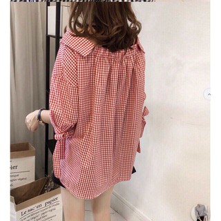 Áo sơ mi kiểu phối chun nơ BA132