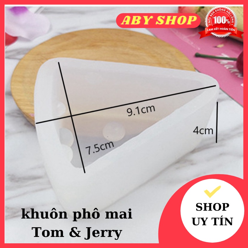 Khuôn silicon 4D ⚡ CAO CẤP ⚡ khuôn hình phô mai Tom &amp; Jerry 9cm nhỏ nhắn ngộ nghĩnh đáng yêu