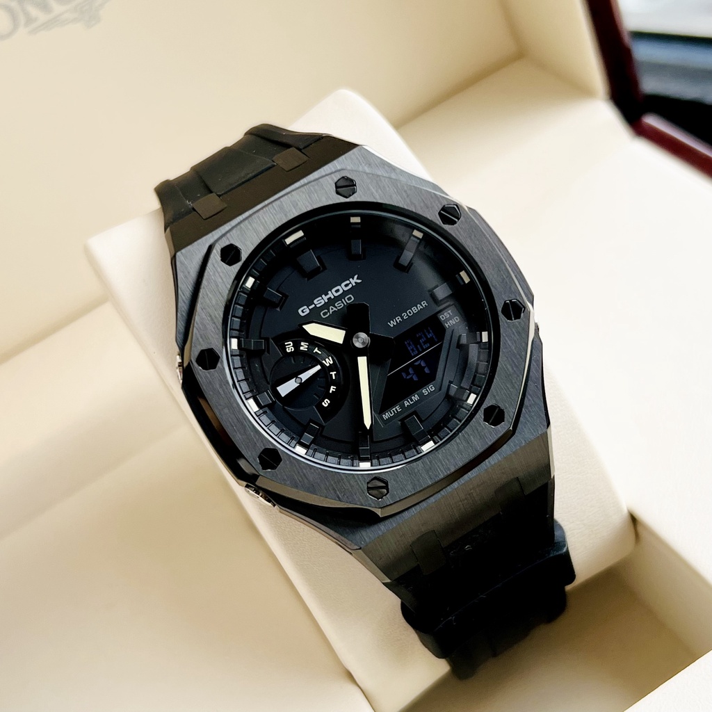 Đồng hồ nam dây Nhựa Casio G Shock GA 2100 Custom Royal Black