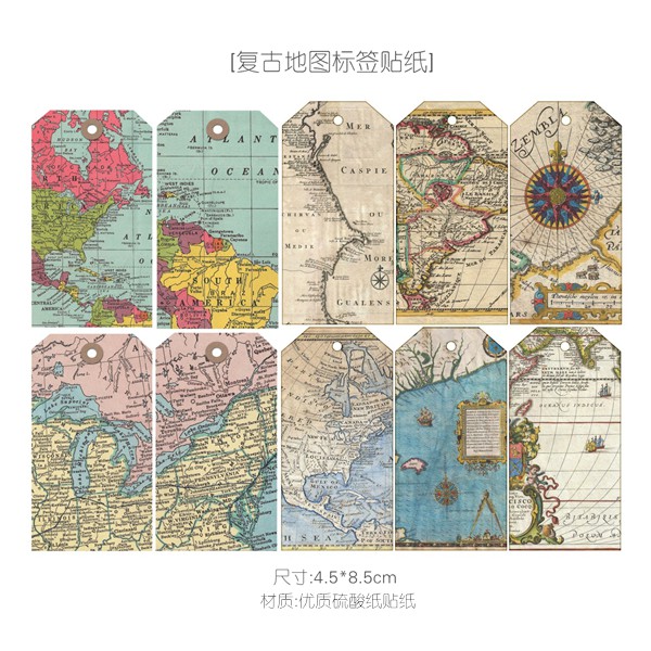 Sticker retro tag thế giới