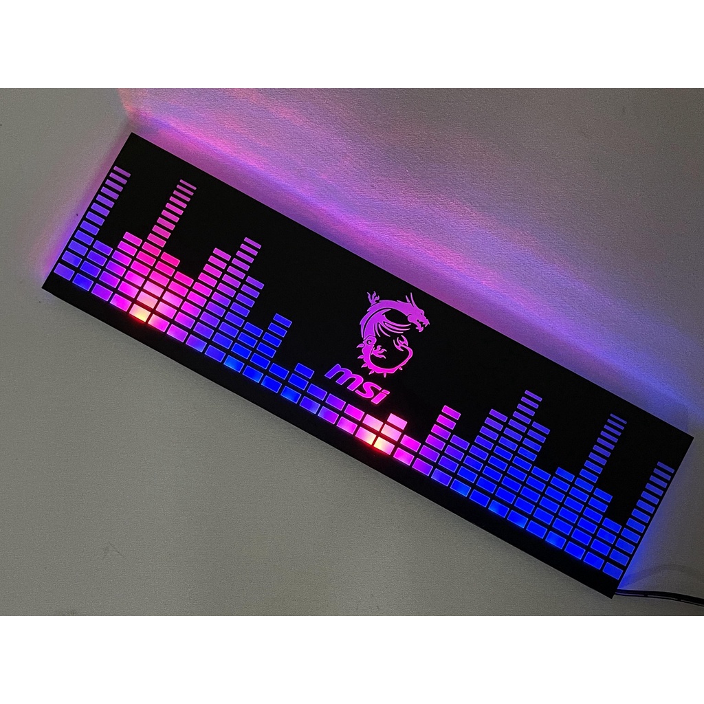 Cover Che Nguồn Máy Tính Led RGB Đồng Bộ Hub Coolmoon Và Mainboard  - Họa Tiết Sóng Nhạc và Logo Các Hãng