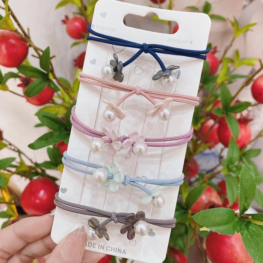 1 Dây Cột Tóc Độ Co Giãn Cao Màu Sắc Ngẫu Nhiên Họa Tiết Hoa Xinh Xắn Thời Trang Cho Nữ