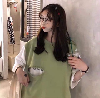 Set gile và áo phông may liền